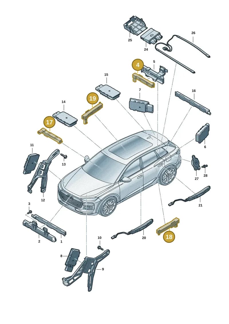85H907247 — Audi Q6 e-tron (2023-2025) diagram f5s909000, position 4+17+18+19