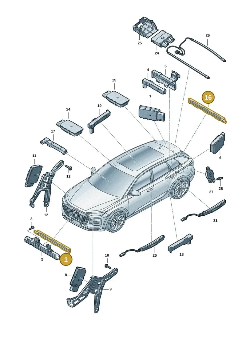85H907247A — Audi Q6 e-tron (2023-2025) diagram f5s909000, position 1+16
