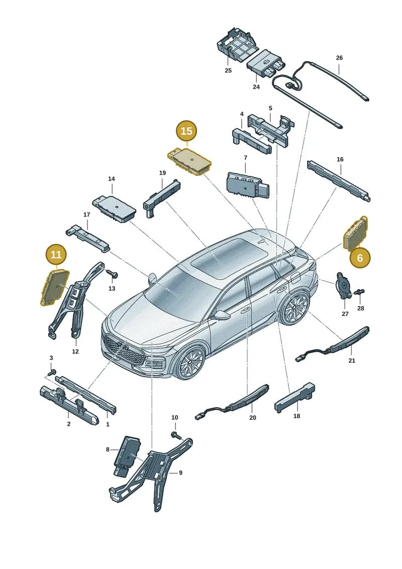 85H962133N — Audi Q6 e-tron (2023-2025) diagram f5s909000, position 6+11+15