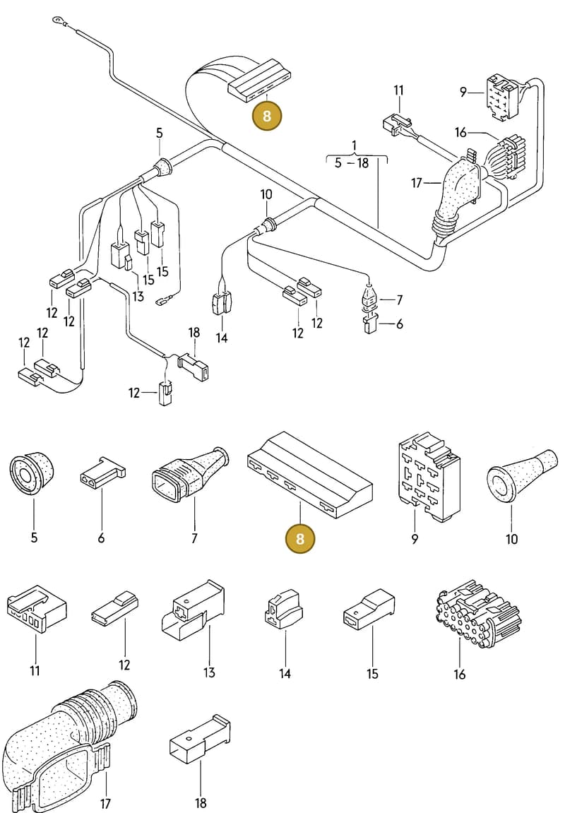 867919993 — Volkswagen POLO/COUPE/DERBY (1981-1990) diagram 009114400, position 8