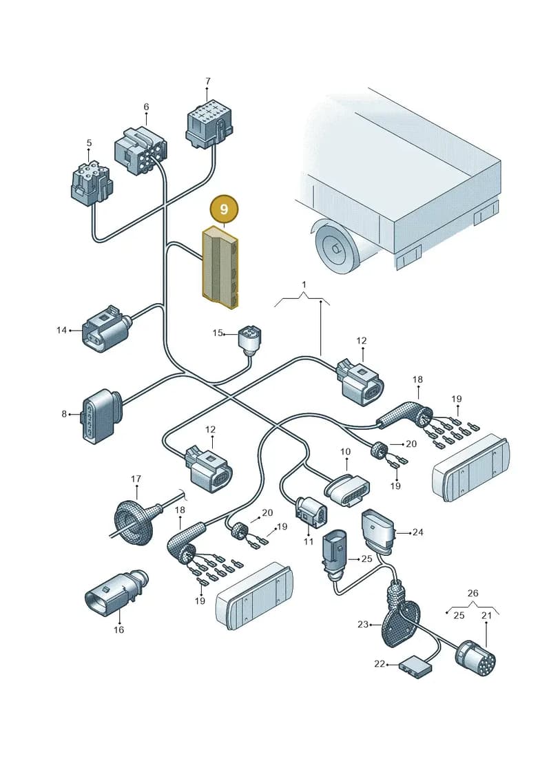 867919993 — Volkswagen Transporter Single Cab (2019-2024) diagram 862972810, position 9