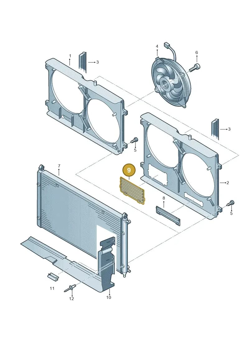 8A0121223A — Volkswagen Sharan (2008-2010) diagram 244121600, position 9