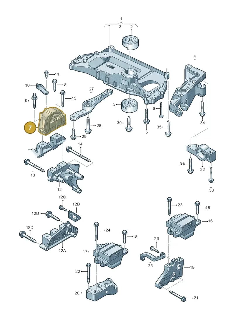 8J0199262 — Volkswagen Golf (2011-2013) diagram 649199200, position 7