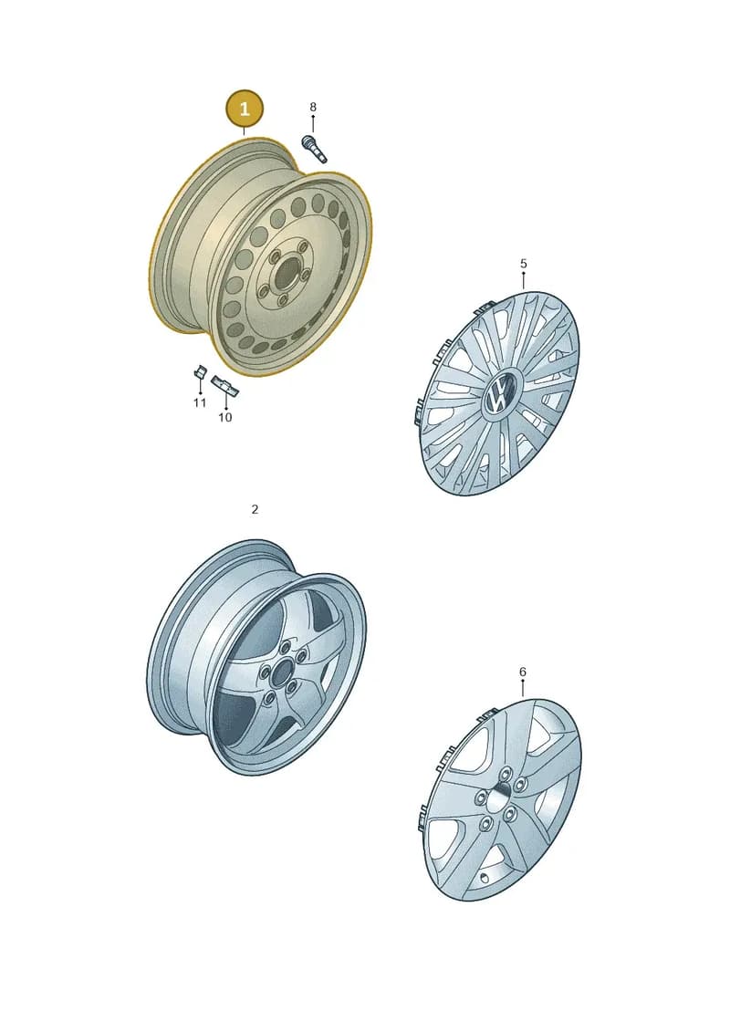 8P060102703C — Volkswagen Golf Plus 1.6 (2009-2011) diagram 649601100, position 1