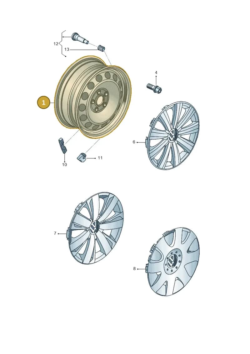 8P060102703C — Volkswagen Jetta (2014-2017) diagram 692601100, position 1