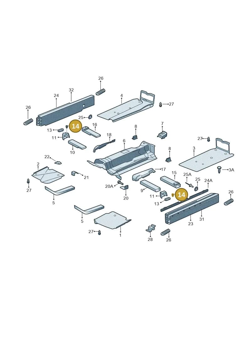 8Z0863689 — Audi TTS Coupe 2.0 (2010-2014) diagram 609803100, position 14