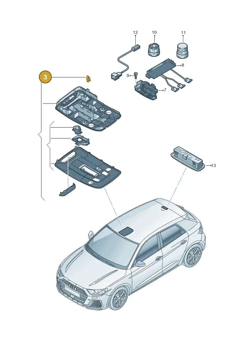 8Z0867276B — Audi A1 Sportback (2018-2025) diagram 592947050, position 3