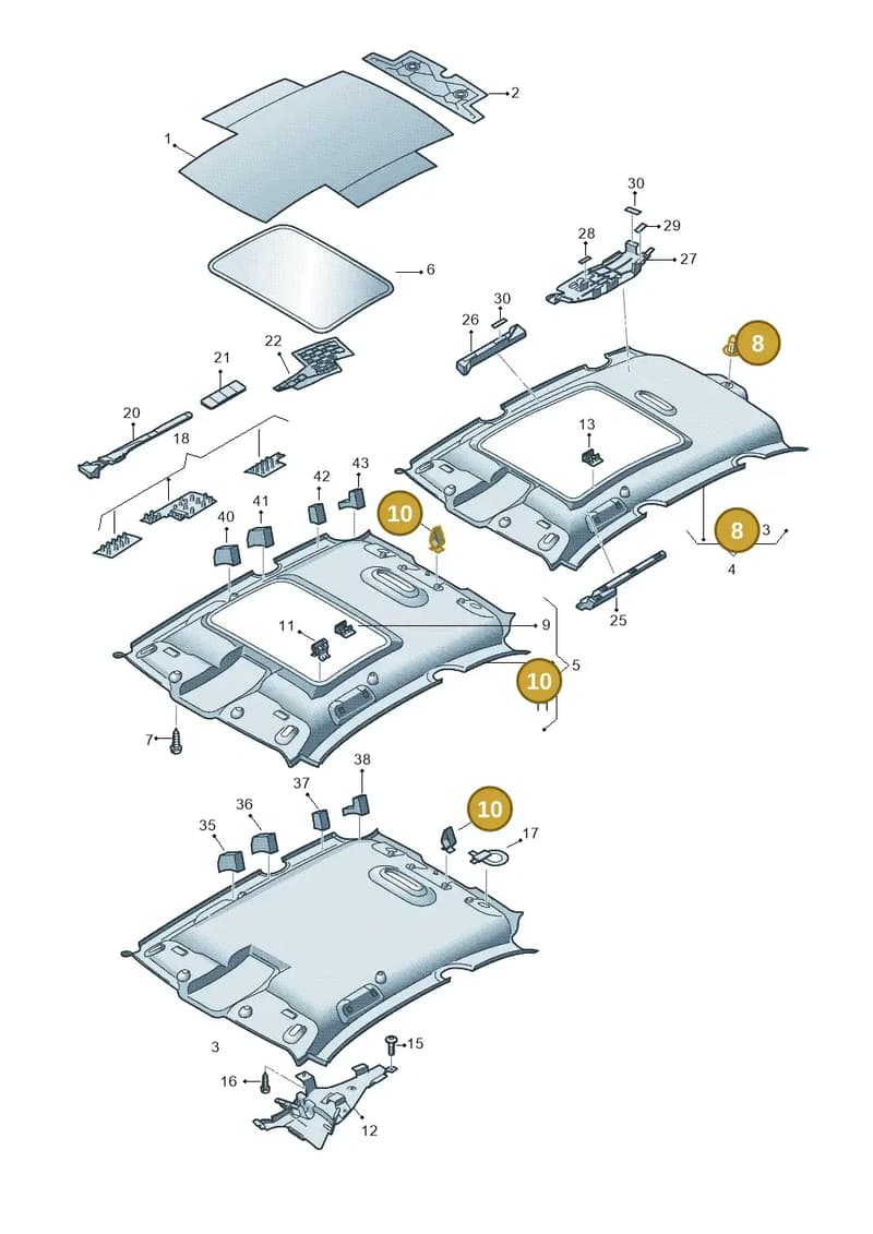 8Z0867550 — Audi RS4 Av. qu. 4.2 (2012-2015) diagram 620867550, position 8+10