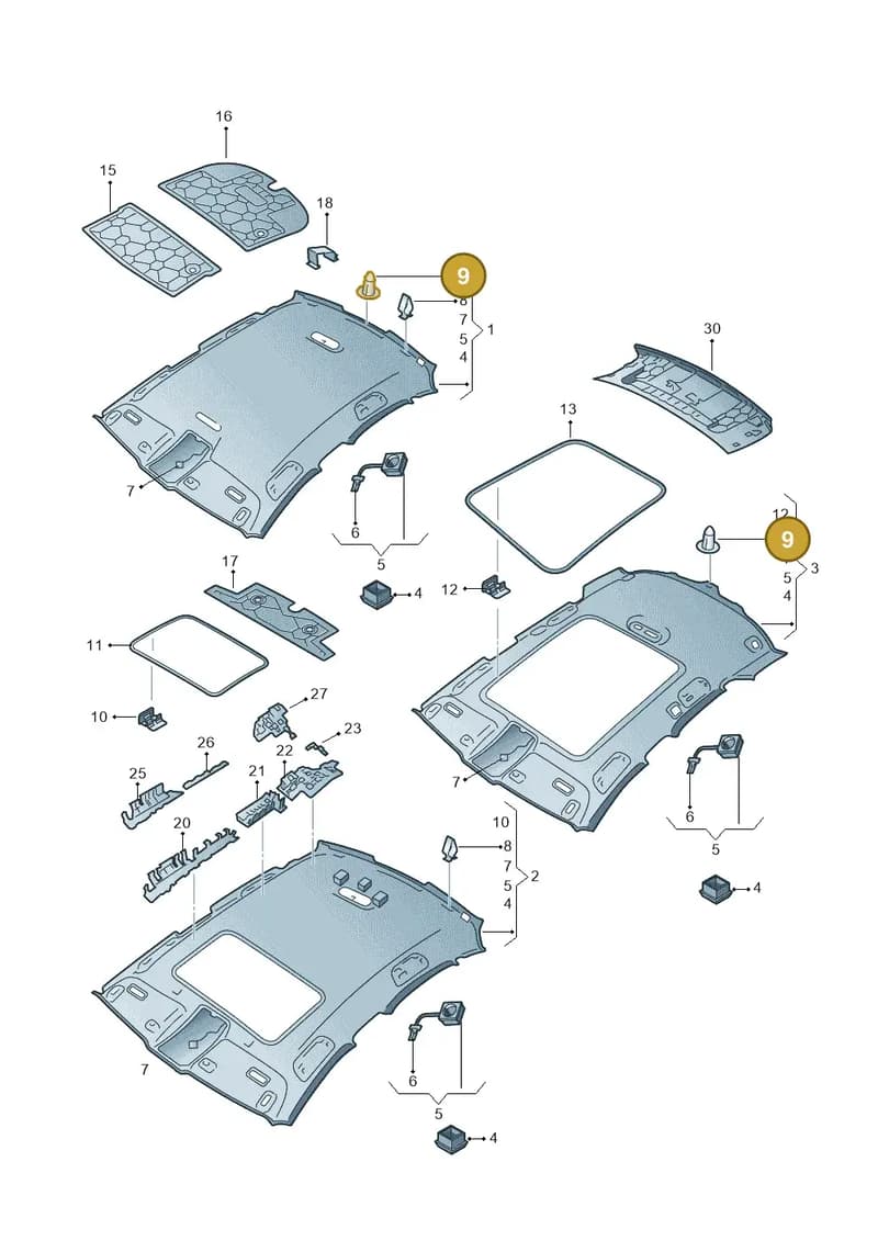 8Z0867550 — Audi A6 Avant (2012-2018) diagram 711867550, position 9