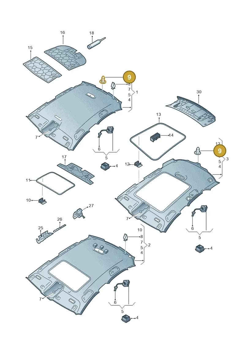 8Z0867550 — Audi A6 (2014-2018) diagram 798867550, position 9
