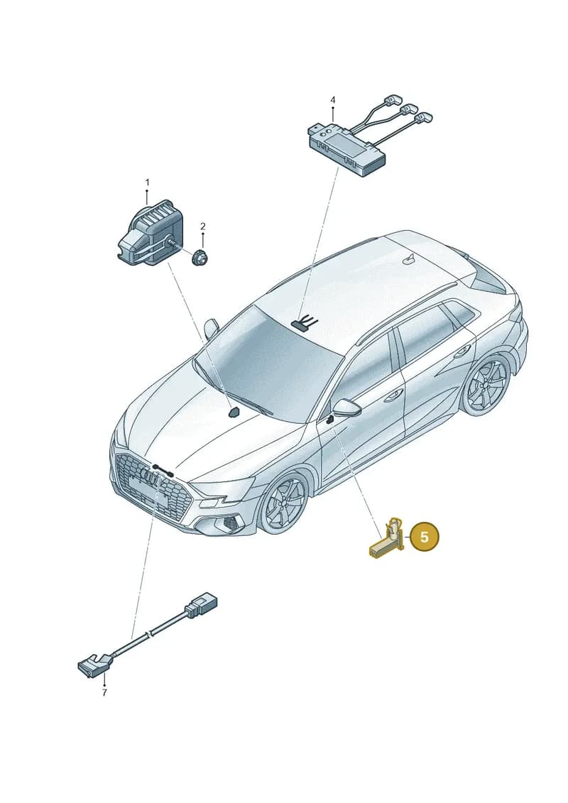 8Z0919238 — Audi A3 Sportback (2019-2025) diagram 596951400, position 5
