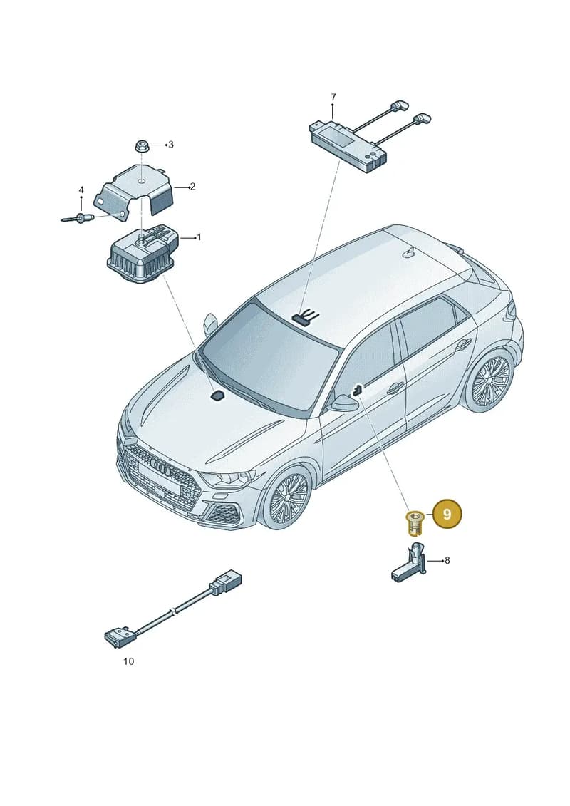 8Z0919242ADK1 — Audi A1 sportback 1.0 (2018-) diagram 592951400, position 9