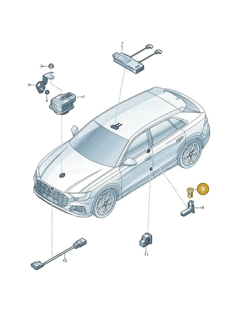 8Z0919242ADT4 — Audi RS Q8 Quattro (2019-) diagram 429951040, position 9