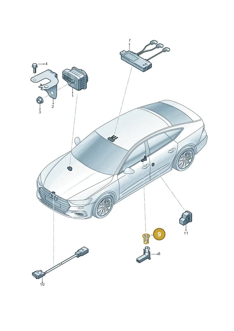 8Z0919242ARW1 — Audi RS7 Sportback (2019-) diagram 435951400, position 9