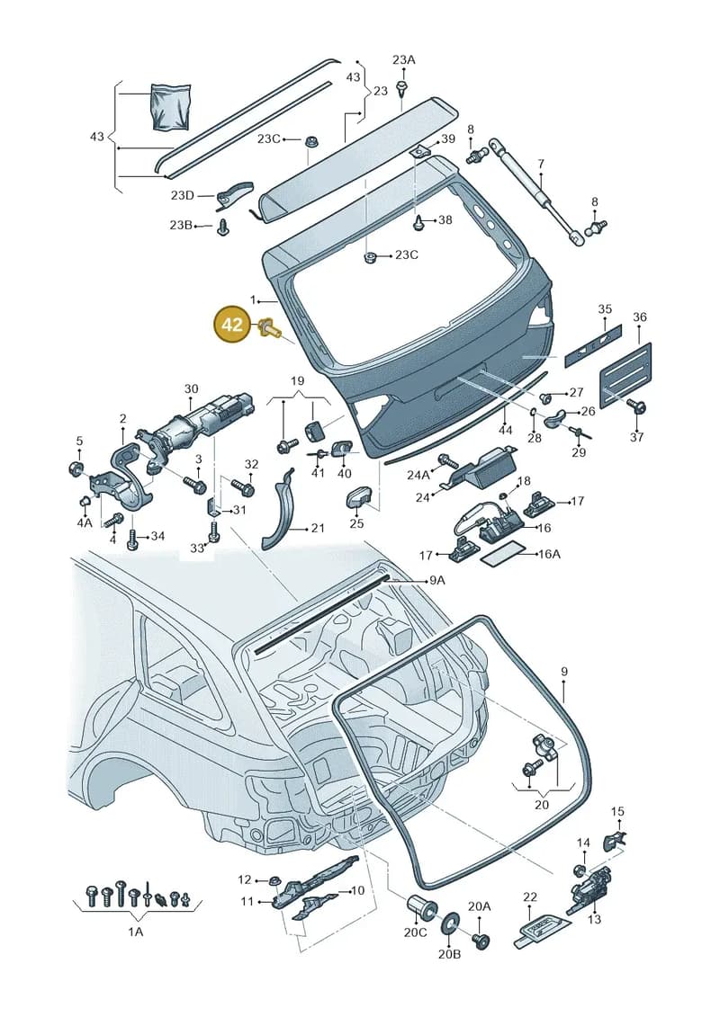 8Z0971506 — Audi Q5 qu. 2.0 TDI (2012-2017) diagram 636827100, position 42