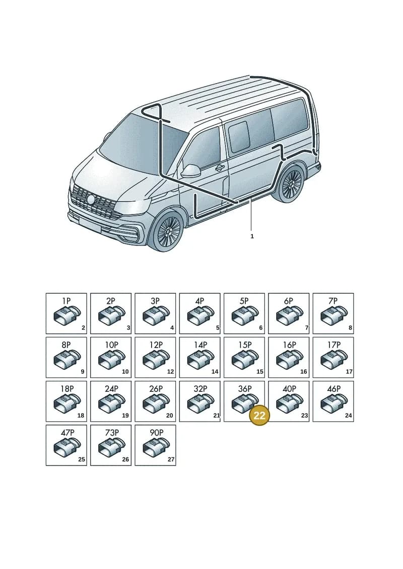8Z0971848D — Volkswagen Transporter Multivan (2019-2024) diagram 7em971080, position 22