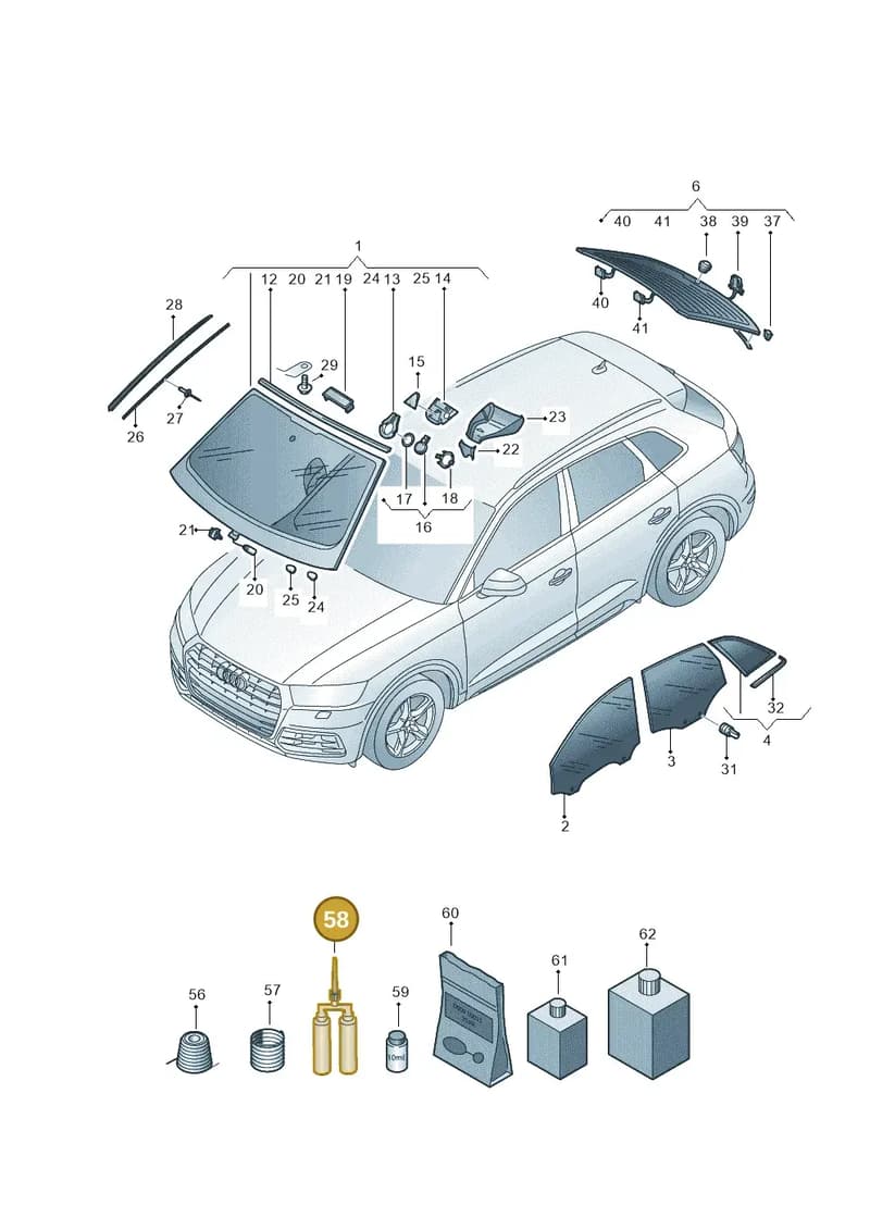 D004556M2 — Audi Q5 (2016-2025) diagram 896845000, position 58