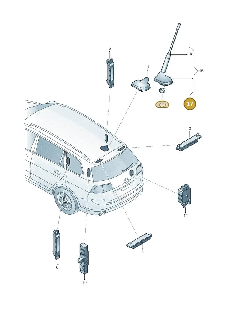 JKV011110 — Volkswagen Golf Estate (2013-2017) diagram 763035100, position 17