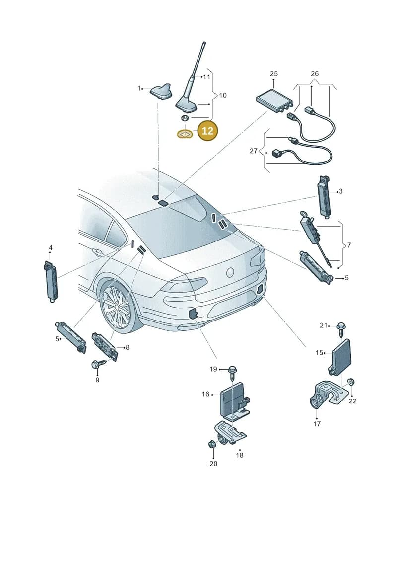 JKV011110 — Volkswagen Passat Saloon (2014-2024) diagram 793035023, position 12