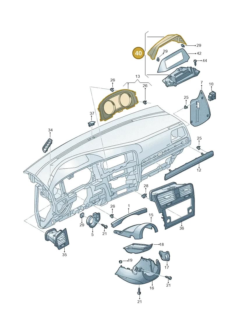 JKV857178A — Volkswagen Golf (2016-2020) diagram 763857100, position 40