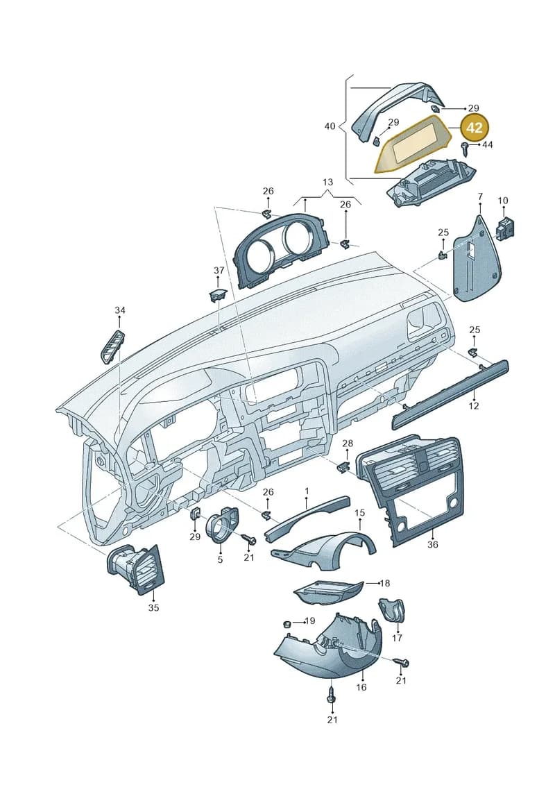 JKV863188 — Volkswagen Golf (2016-2020) diagram 763857100, position 42