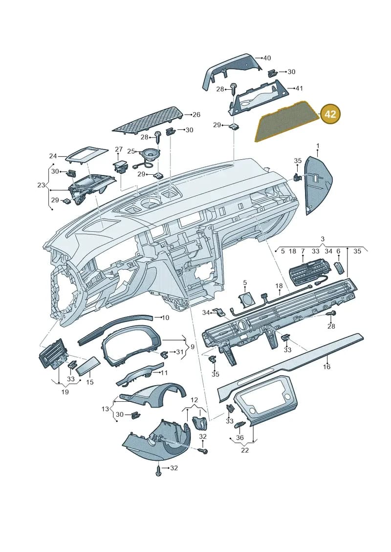 JKV863210 — Volkswagen Passat Saloon (2014-2024) diagram 793857100, position 42