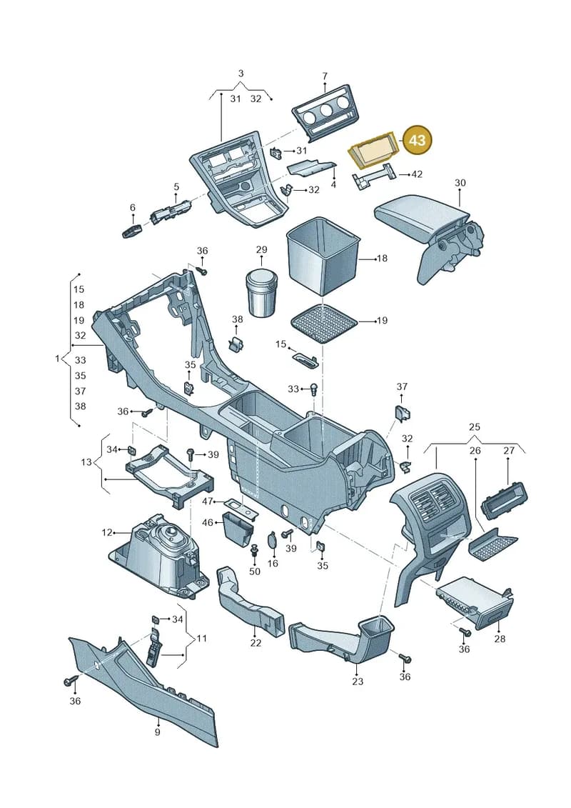 JKV863277 — Volkswagen Touran (2015-2025) diagram 869863500, position 43