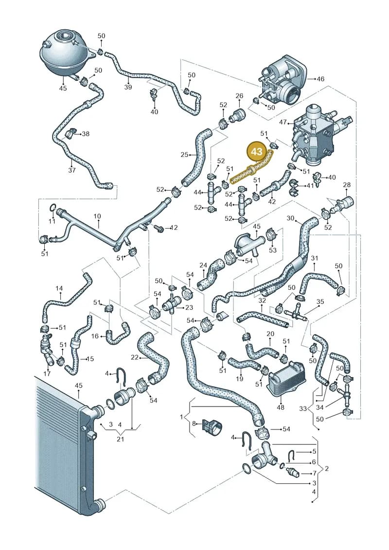 JNV122101A — Volkswagen Golf Plus (2011-2014) diagram 649121200, position 43