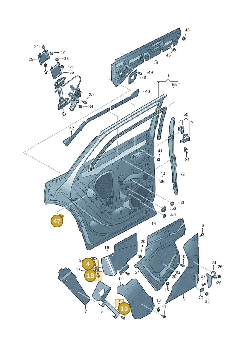 JNV411106 — Audi Q5 (2016-2025) diagram 896833000, position 4+10+18+47