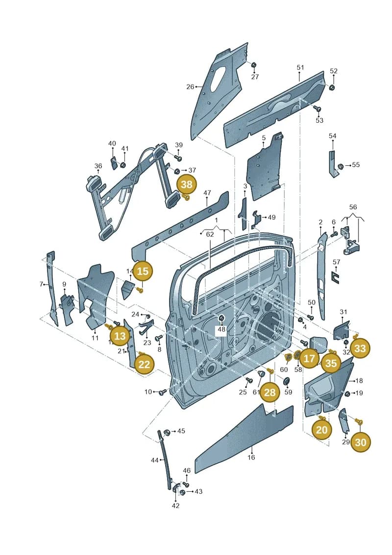 JNV411141 — Audi Q5 (2016-2025) diagram 896831000, position 13+15+17+20+22+28+30+33+35+38