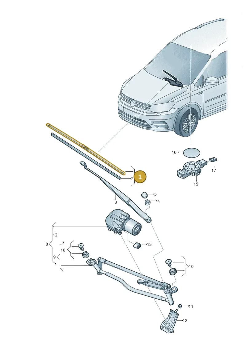 JZW998002L — Volkswagen Caddy (2015-2020) diagram 866955000, position 1