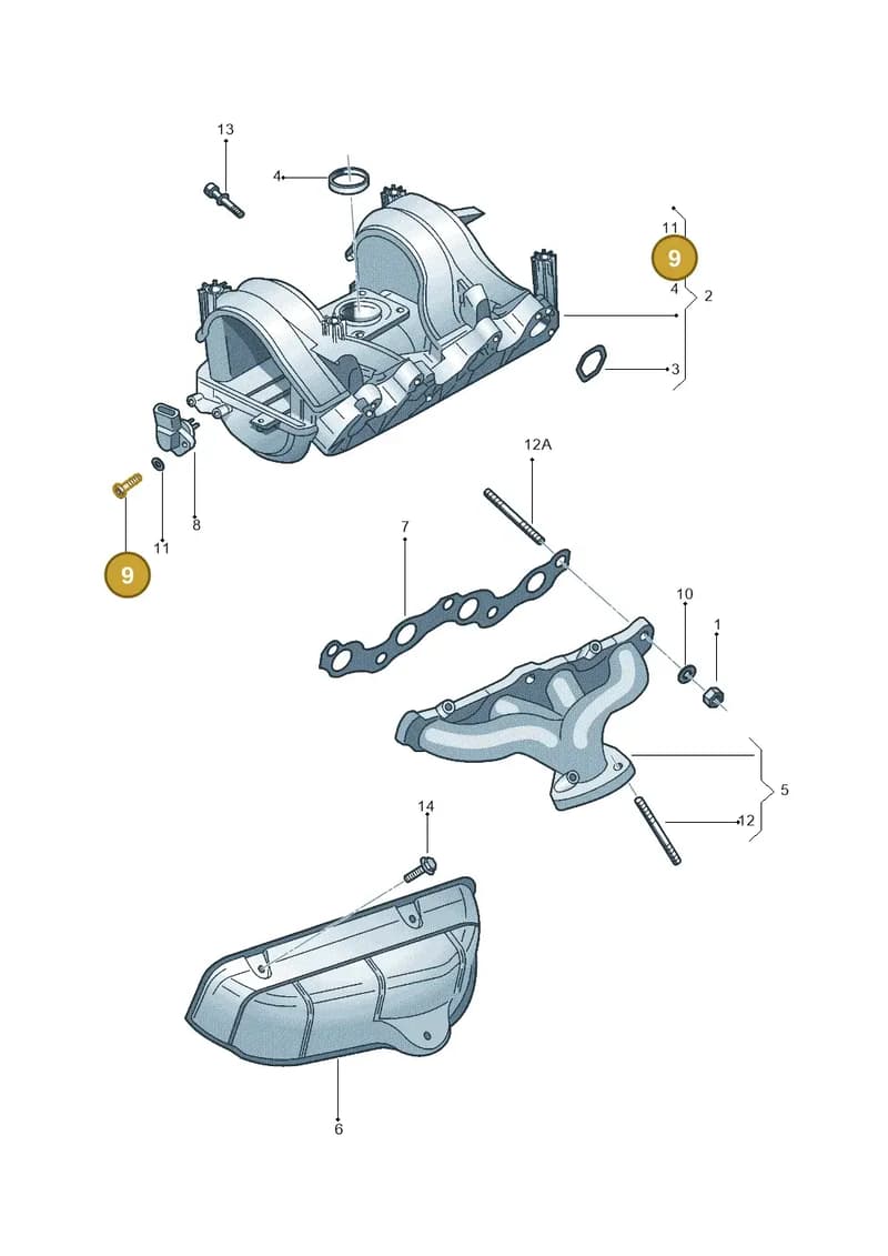 N0102071 — Volkswagen NOVO GOL/SAVEIRO (1994-2002) diagram 303129420, position 9