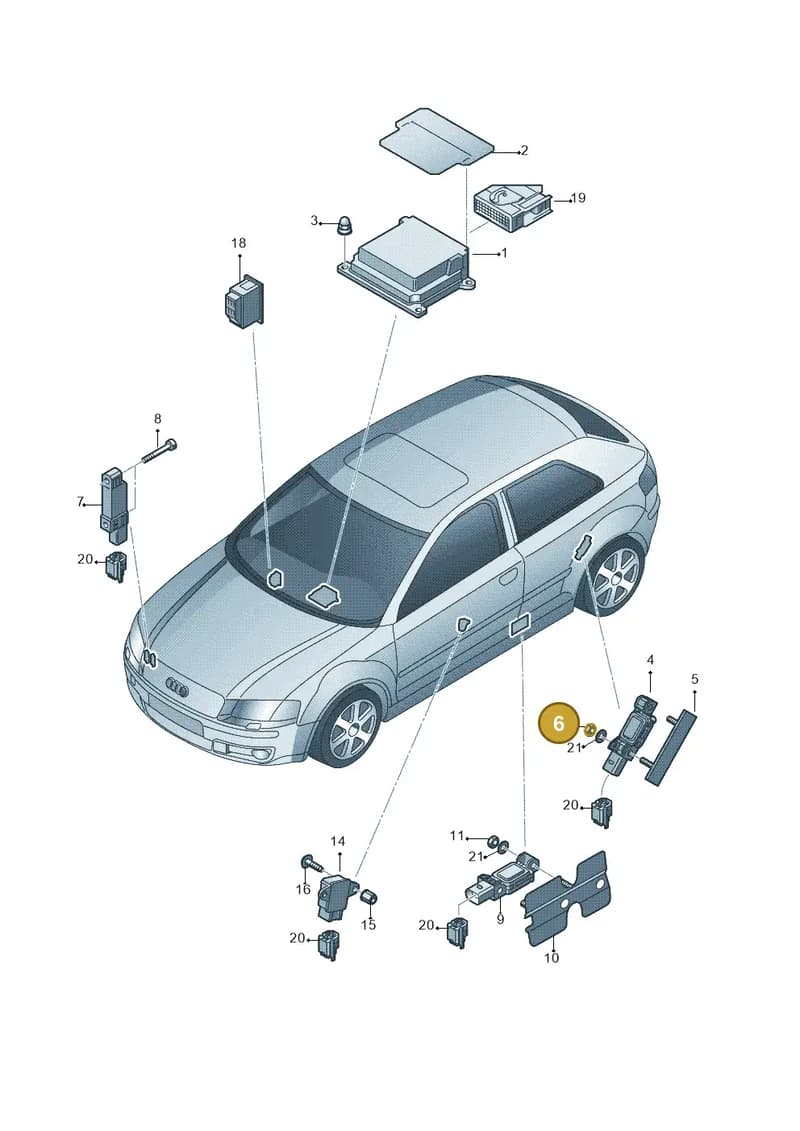 N0102217 — Audi RS3 Sportback (2011-2012) diagram 646959300, position 6