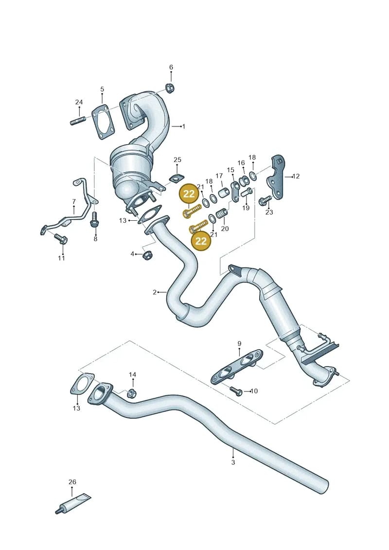 N01035018 — Volkswagen Tiguan (2011-2018) diagram 634253500, position 22