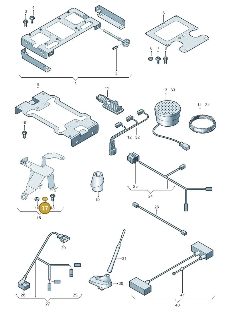 N01152321 — Audi A8L qu. 3.0 TDI (2009-2014) diagram 696907670, position 17