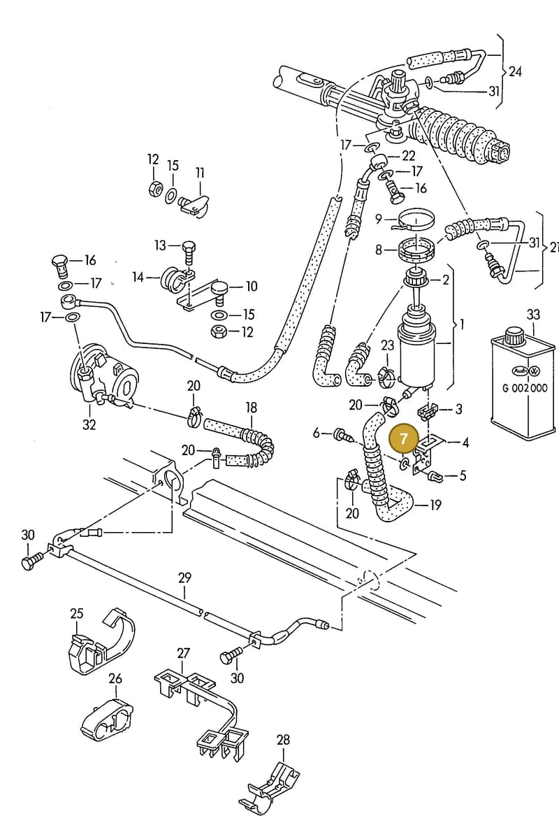 N01166420 — Volkswagen Passat Var.syncro (1994-1996) diagram 147422450, position 7