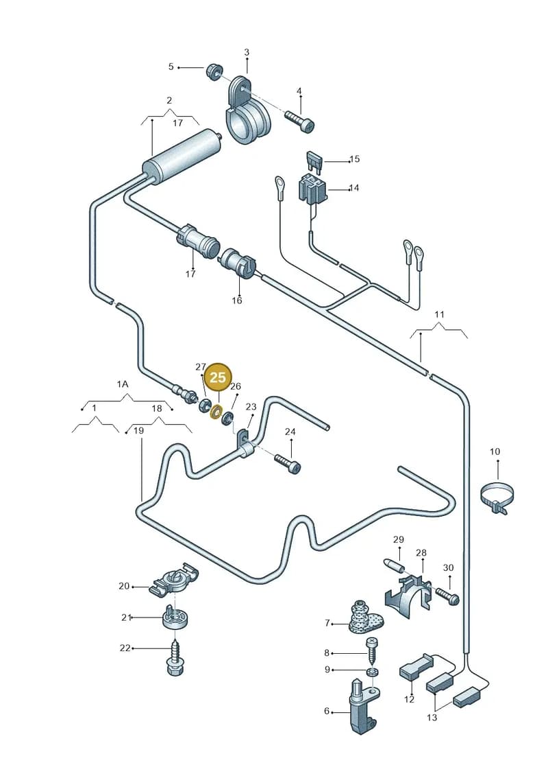 N01166420 — Audi A4/Avant F8D-W-> (1997-1998) diagram 157907350, position 25