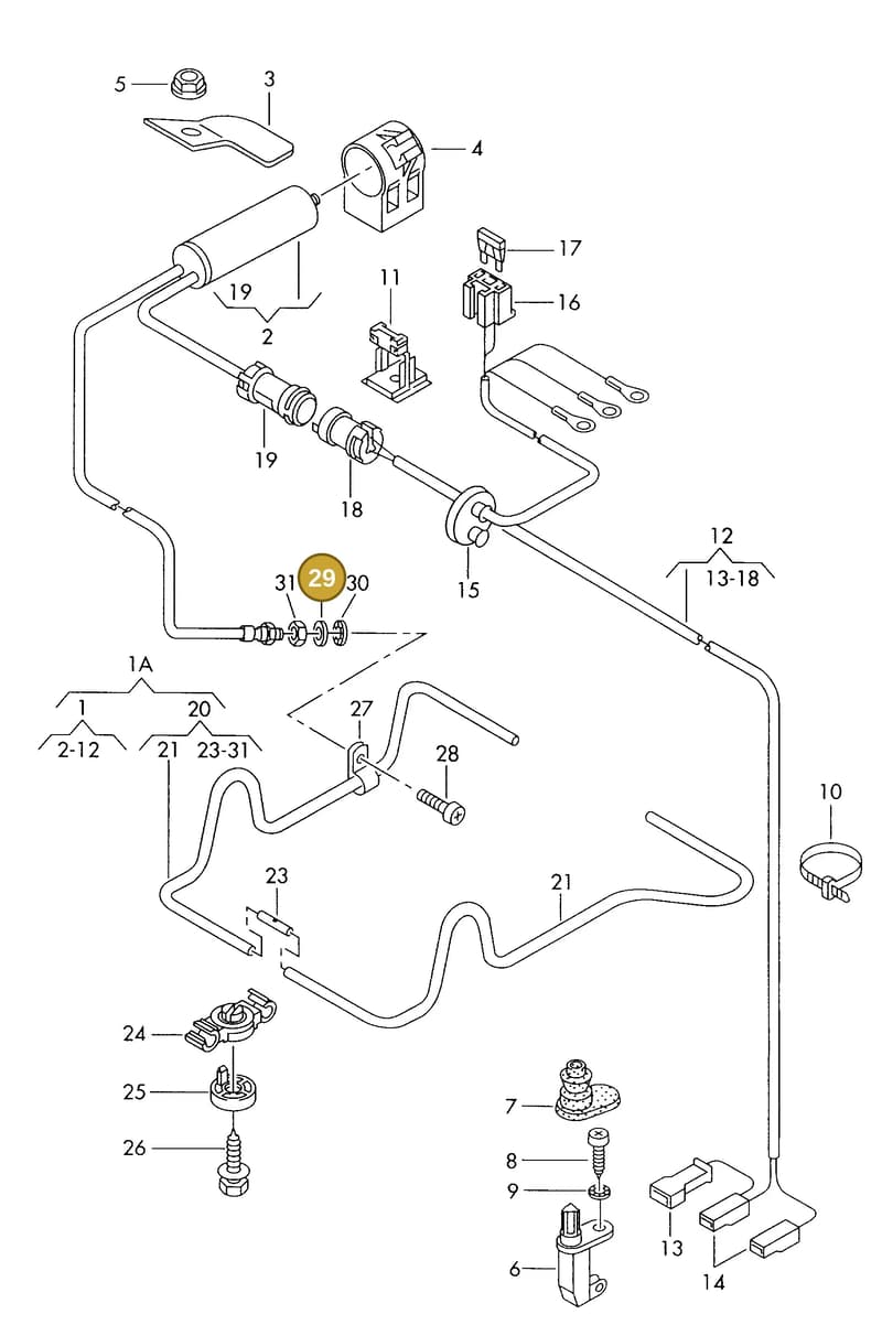 N01166420 — Audi A6/Wagon          96 (1995-1996) diagram 175907350, position 29