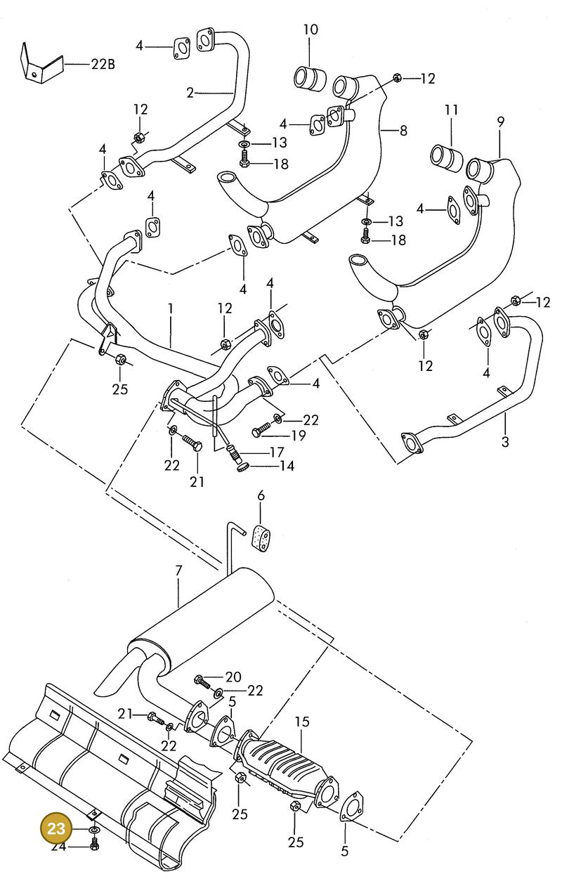 N01166420 — Volkswagen Kombi (1996-2005) diagram 308251550, position 23