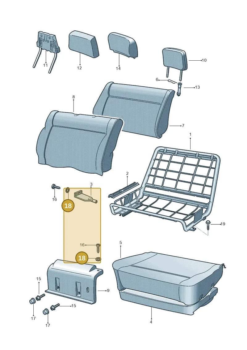N01166420 — Volkswagen Kombi (2011-) diagram 308881200, position 18