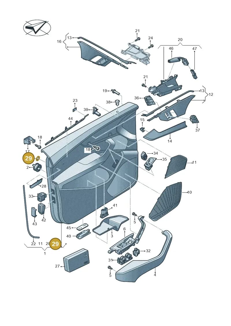 N0120534 — Audi A5 Sportback (2016-2025) diagram 897867100, position 29