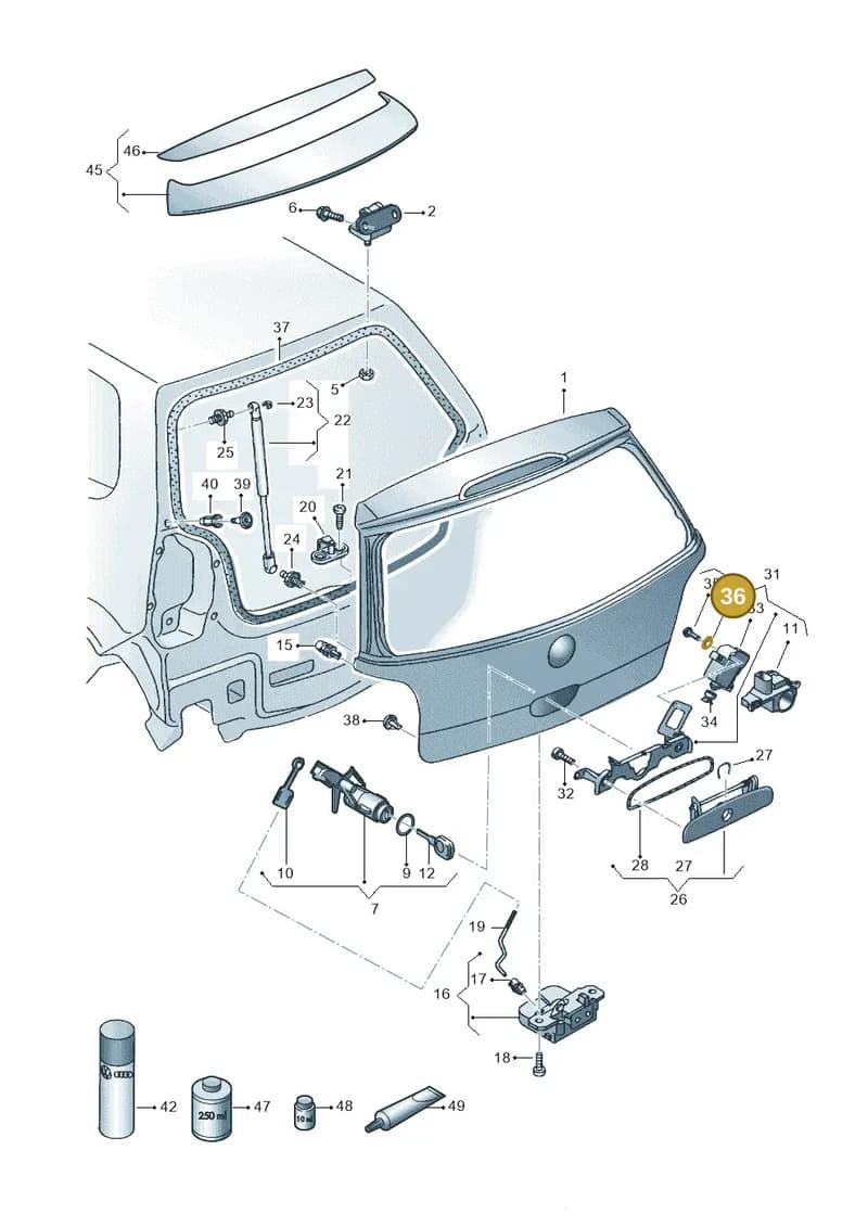 N0120971 — Volkswagen Polo Vivo (2014-2017) diagram 784827200, position 36