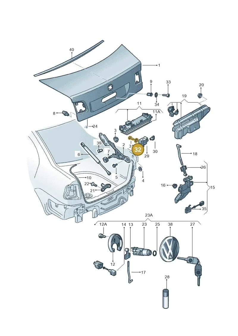 N0120971 — Volkswagen Polo Vivo (2014-2017) diagram 784827300, position 32