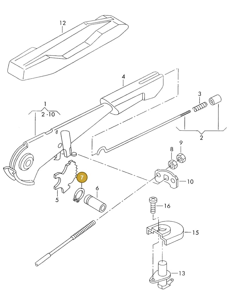 N0124402 — Volkswagen CADDY PICKUP (1996-2000) diagram 101711500, position 7