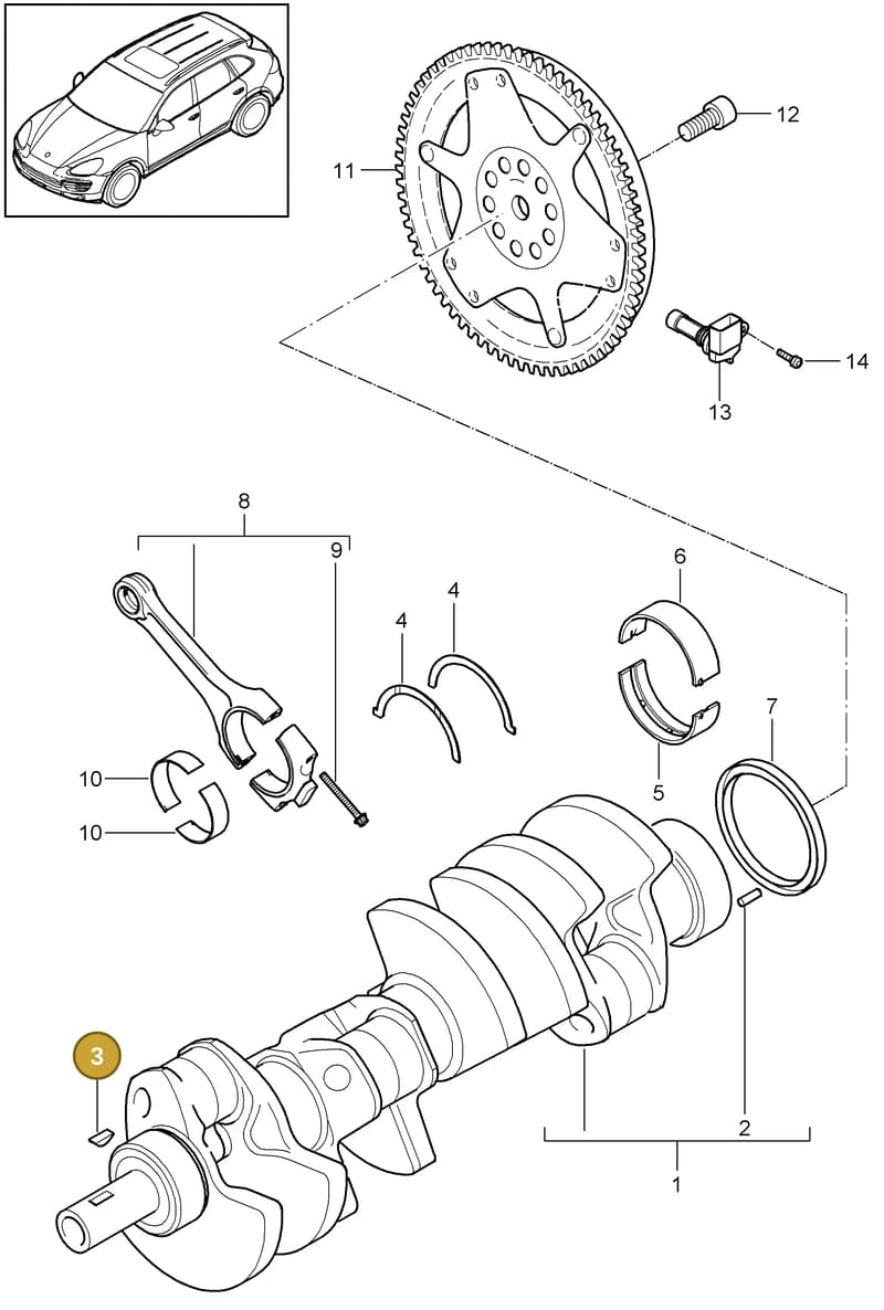 N0127131 — Porsche Cayenne (2010-2018) diagram p37102000, position 3