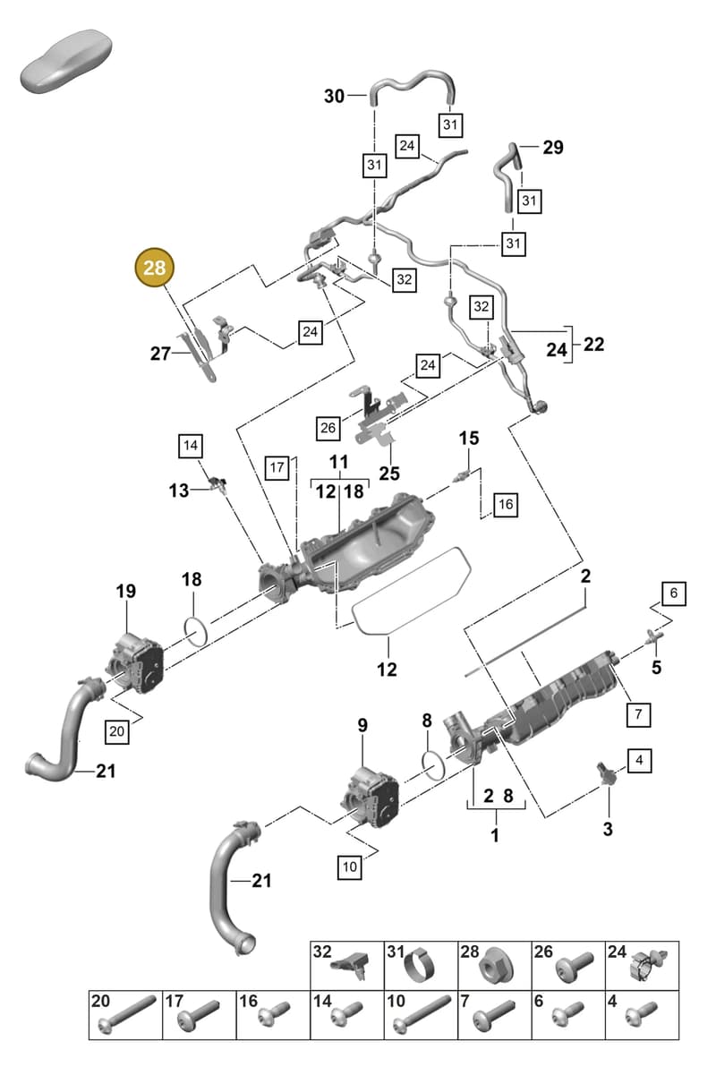 N01508213 — Porsche Panamera (2020-2023) diagram p58107110, position 28