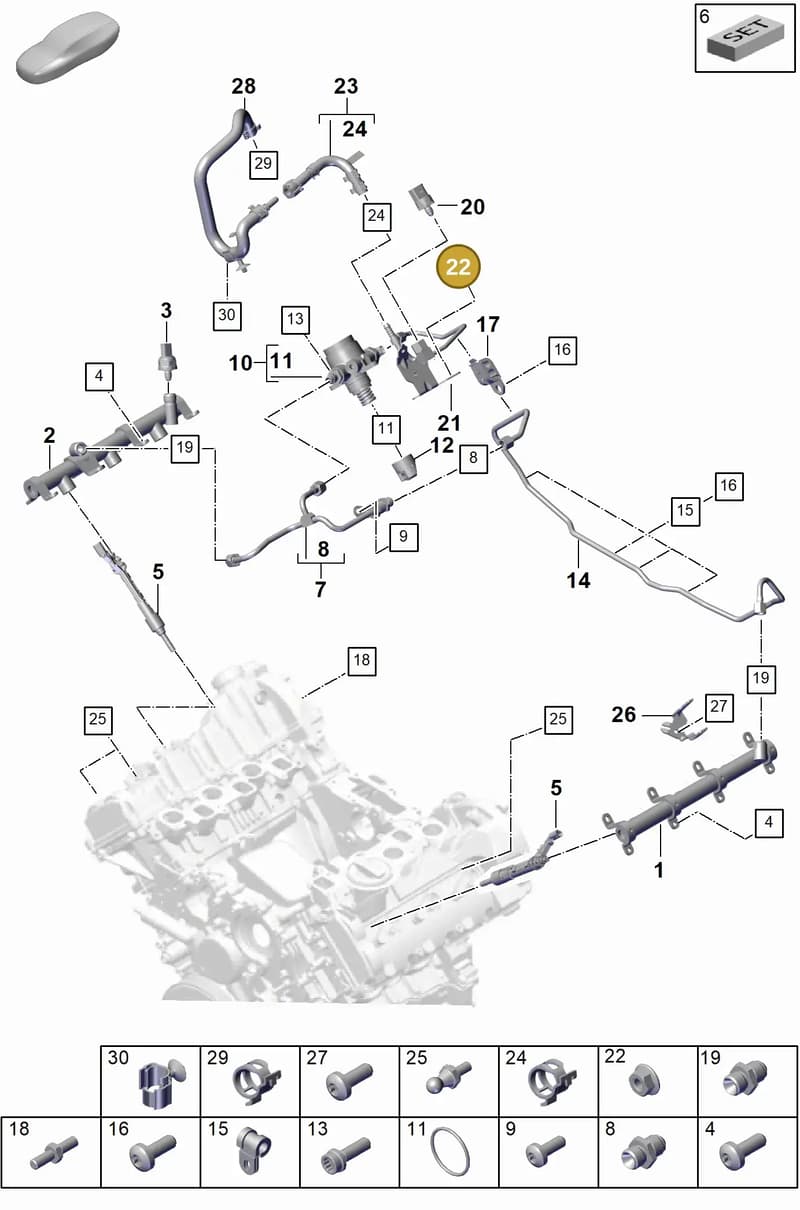 N01508213 — Porsche Cayenne Coupe (2023-2023) diagram p60107010, position 22