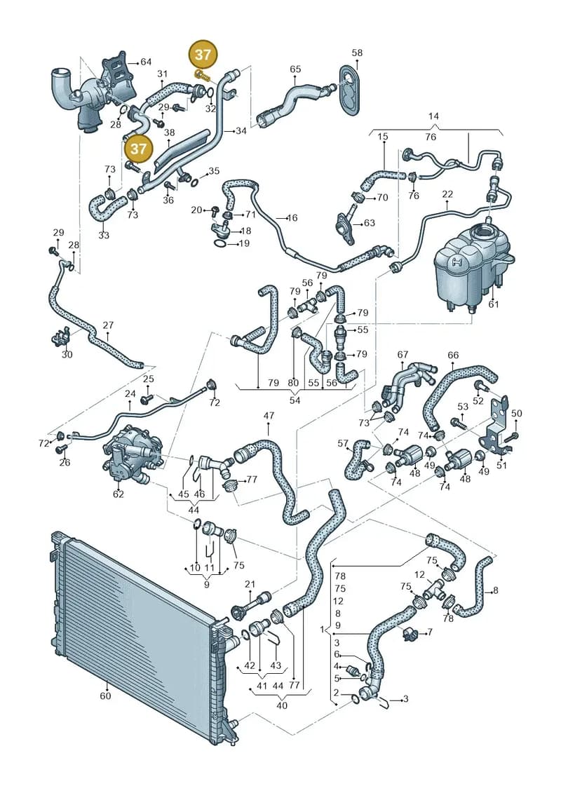 N0160256 — Audi A5 Sportback (2016-2025) diagram 849121022, position 37