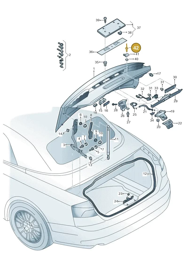 N0162061 — Audi A5 Cabriolet (2016-2025) diagram 848827000, position 42