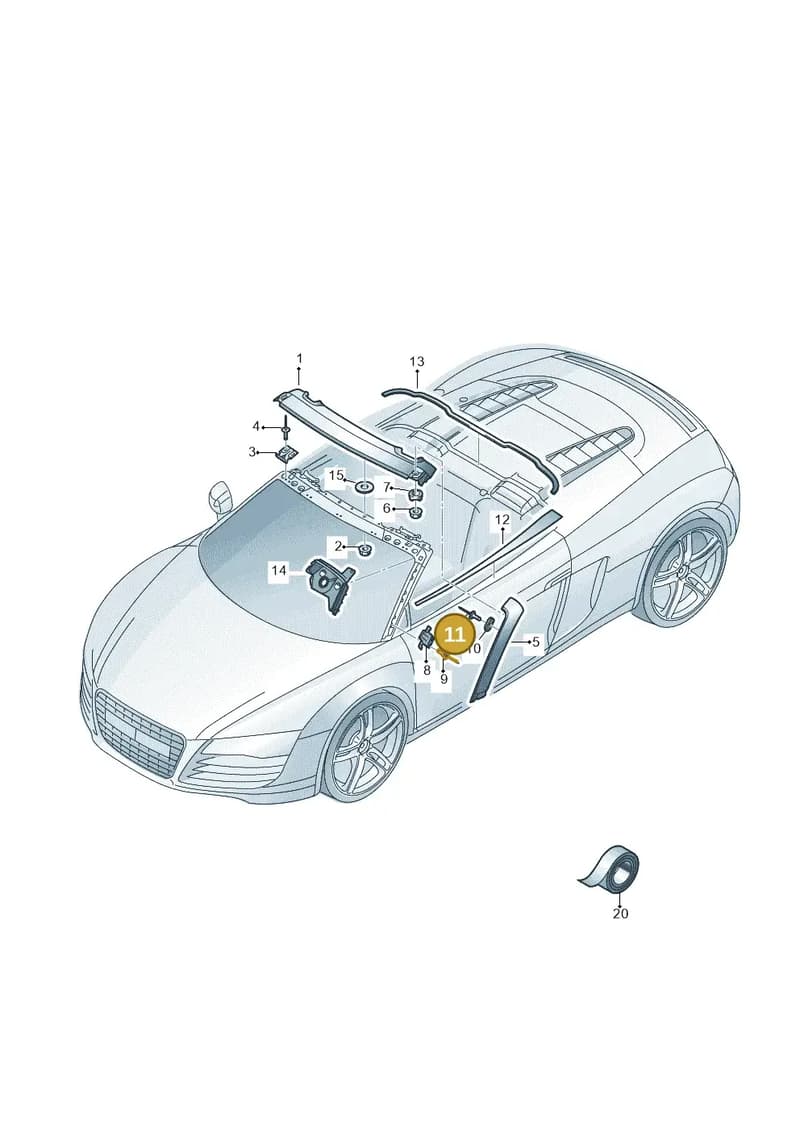 N0162172 — Audi R8 qu. 5.2 (2012-2015) diagram 618853100, position 11